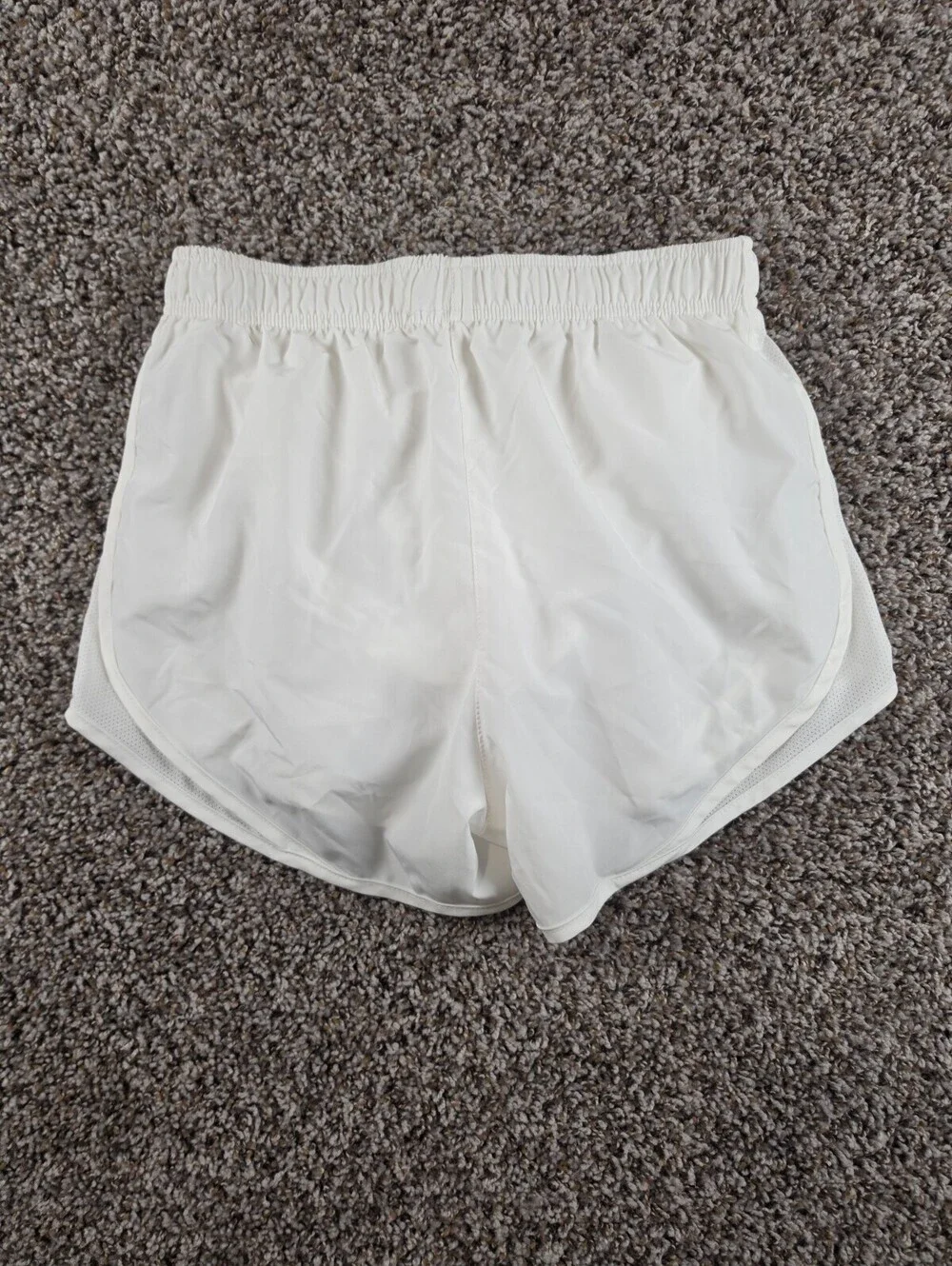 Nike Dri Fit Womens Sz S Lined Athletic Running Shorts White Loose Fit